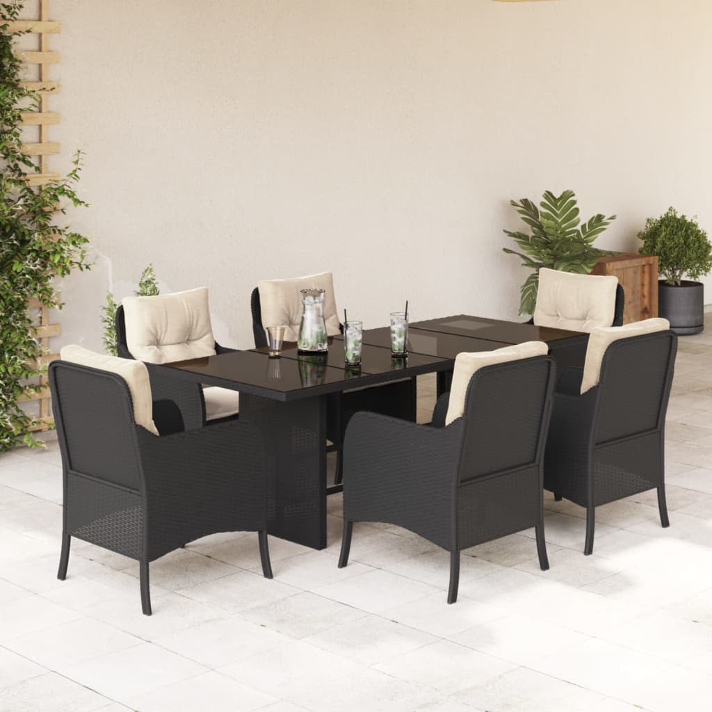 9-Delige Tuinset Met Kussens Poly Rattan
