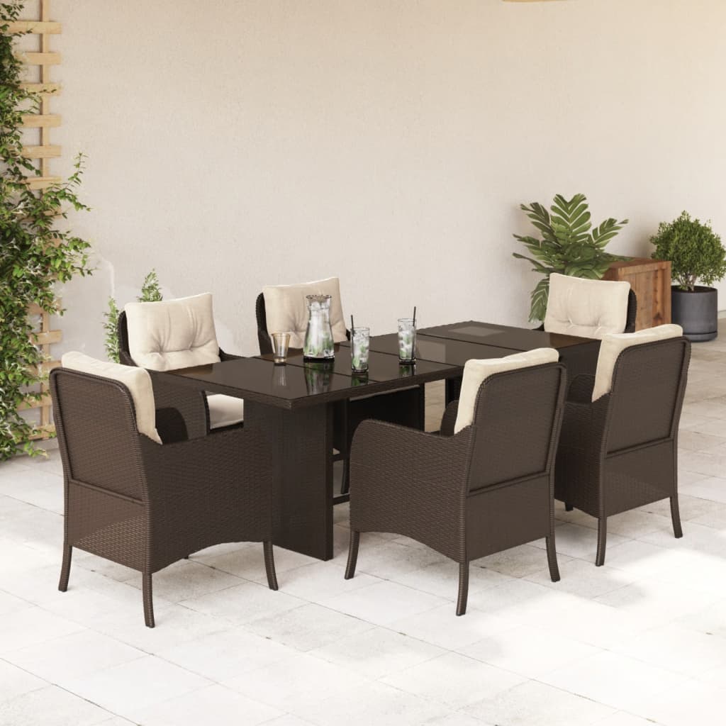9-Delige Tuinset Met Kussens Poly Rattan