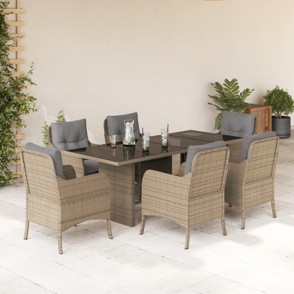 9-Delige Tuinset Met Kussens Poly Rattan
