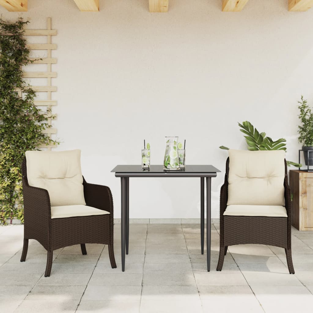 5-Delige Tuinset Met Kussens Poly Rattan Bruin