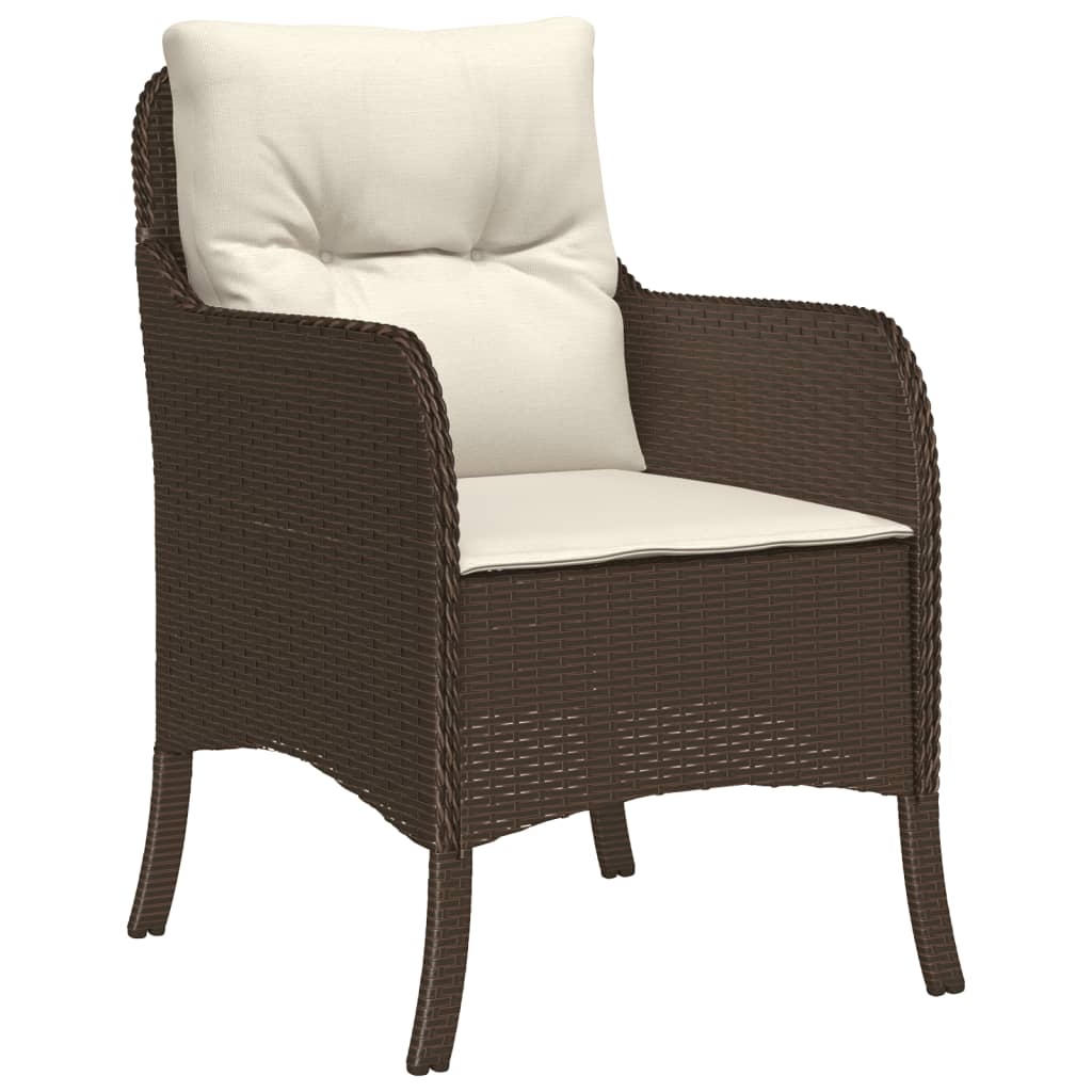 5-Delige Tuinset Met Kussens Poly Rattan Bruin