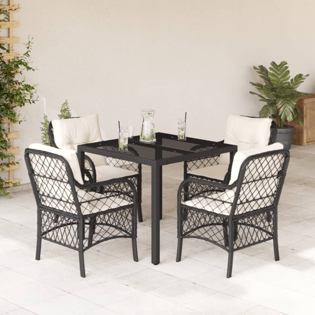 5-Delige Tuinset Met Kussens Poly Rattan