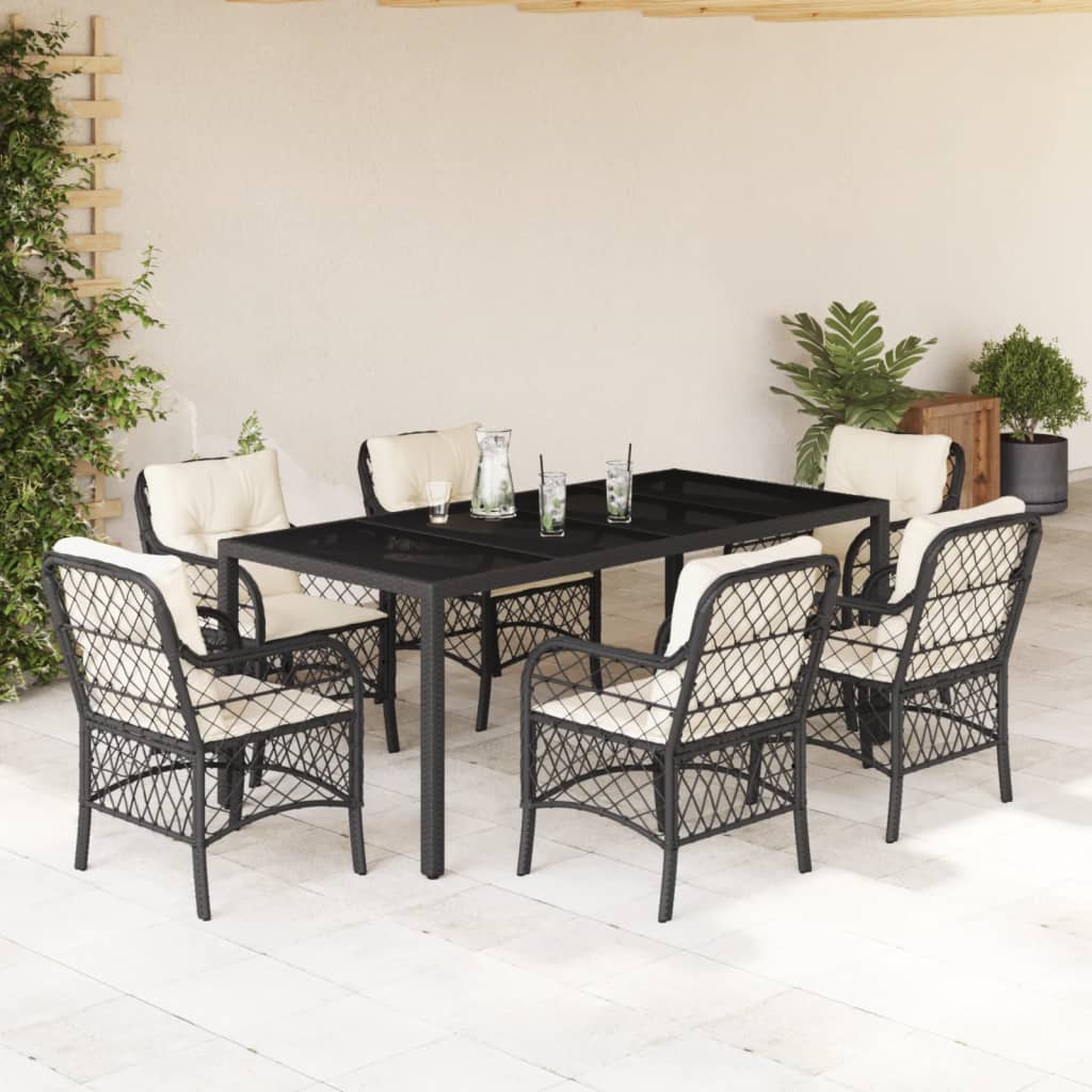 5-Delige Tuinset Met Kussens Poly Rattan