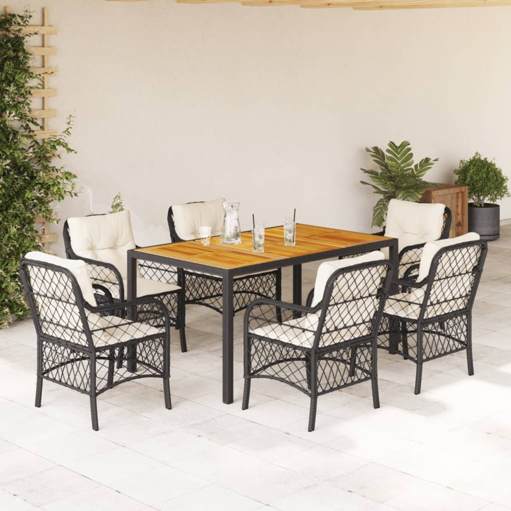 5-Delige Tuinset Met Kussens Poly Rattan