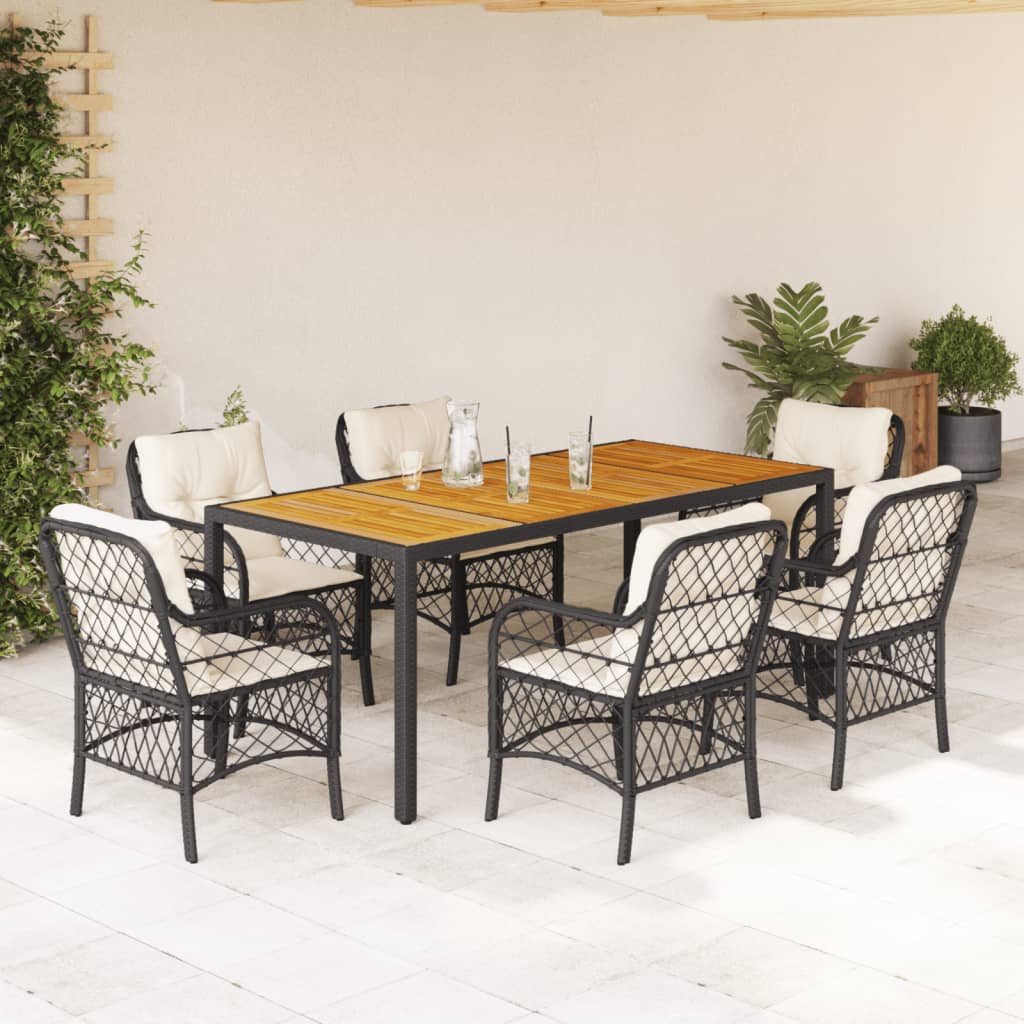 5-Delige Tuinset Met Kussens Poly Rattan