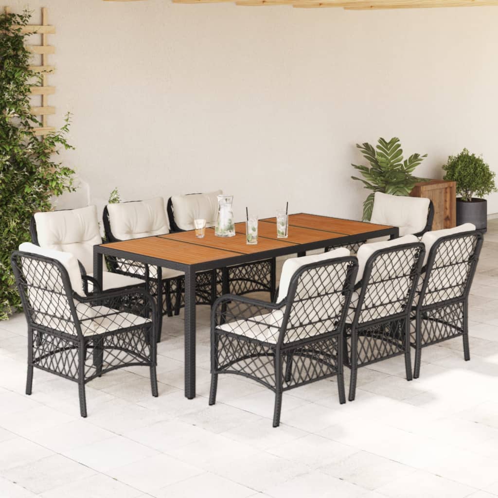 5-Delige Tuinset Met Kussens Poly Rattan