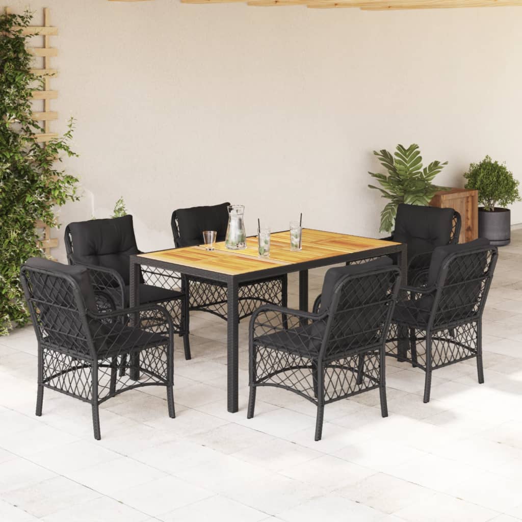 5-Delige Tuinset Met Kussens Poly Rattan