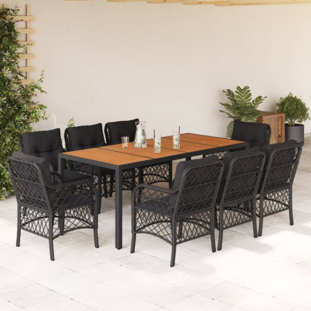 5-Delige Tuinset Met Kussens Poly Rattan