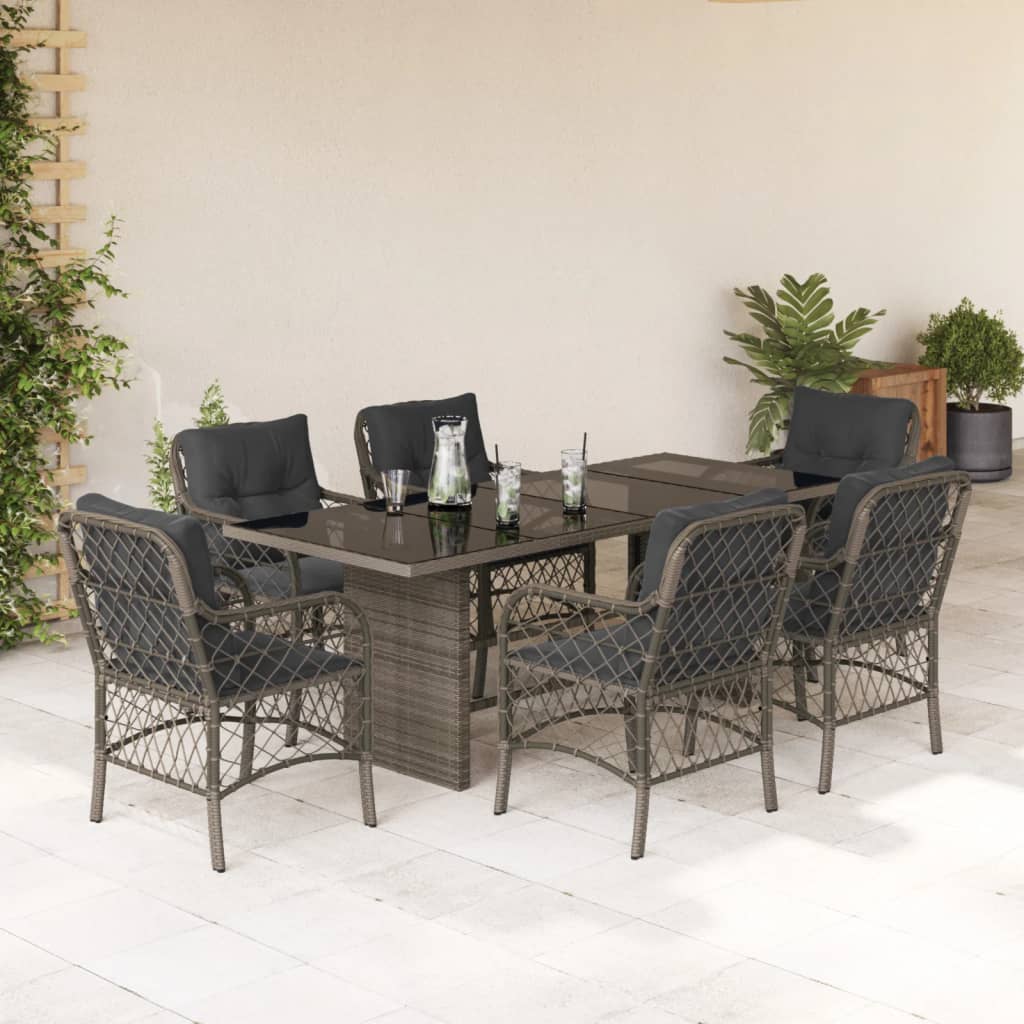 9-Delige Tuinset Met Kussens Poly Rattan