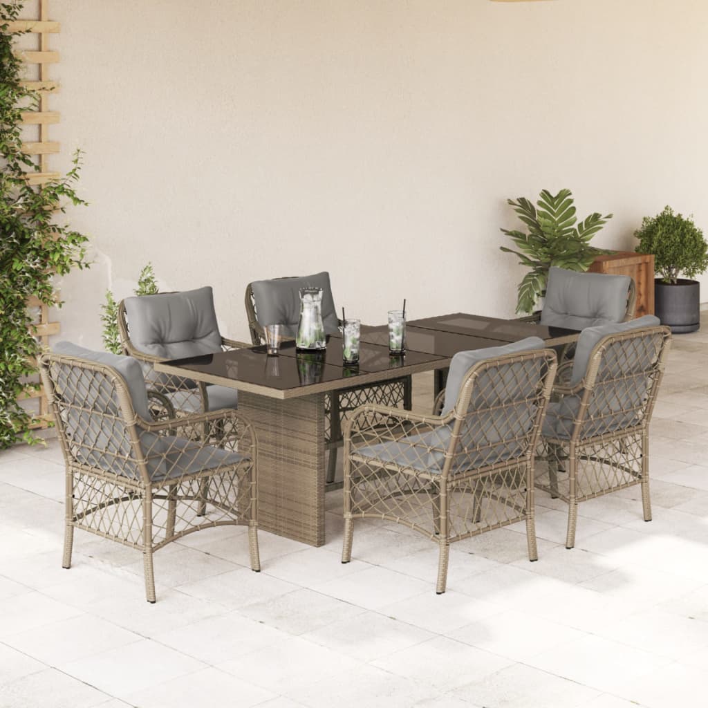 9-Delige Tuinset Met Kussens Poly Rattan