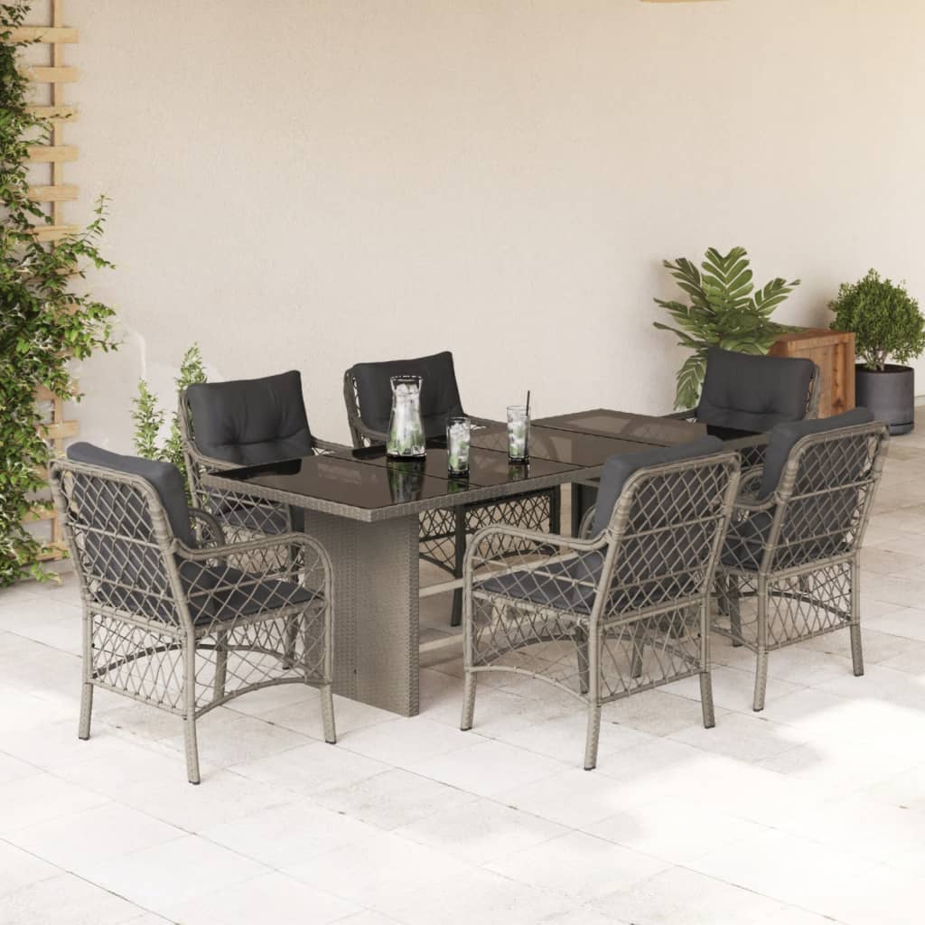 9-Delige Tuinset Met Kussens Poly Rattan
