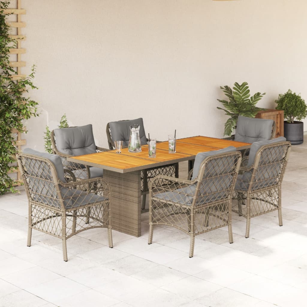 9-Delige Tuinset Met Kussens Poly Rattan