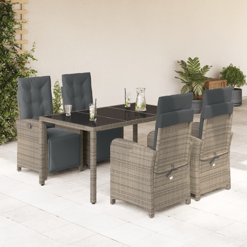 5-Delige Tuinset Met Kussens Poly Rattan