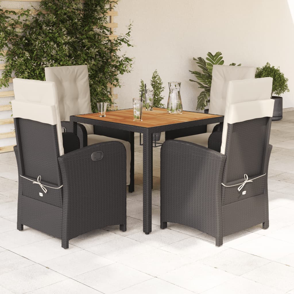 5-Delige Tuinset Met Kussens Poly Rattan