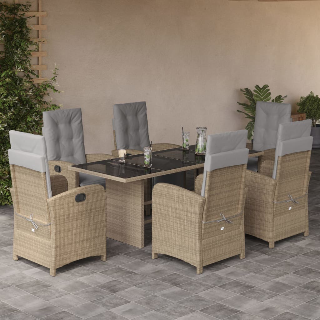 9-Delige Tuinset Met Kussens Poly Rattan
