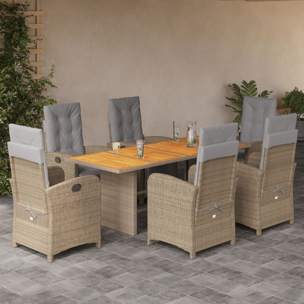 9-Delige Tuinset Met Kussens Poly Rattan