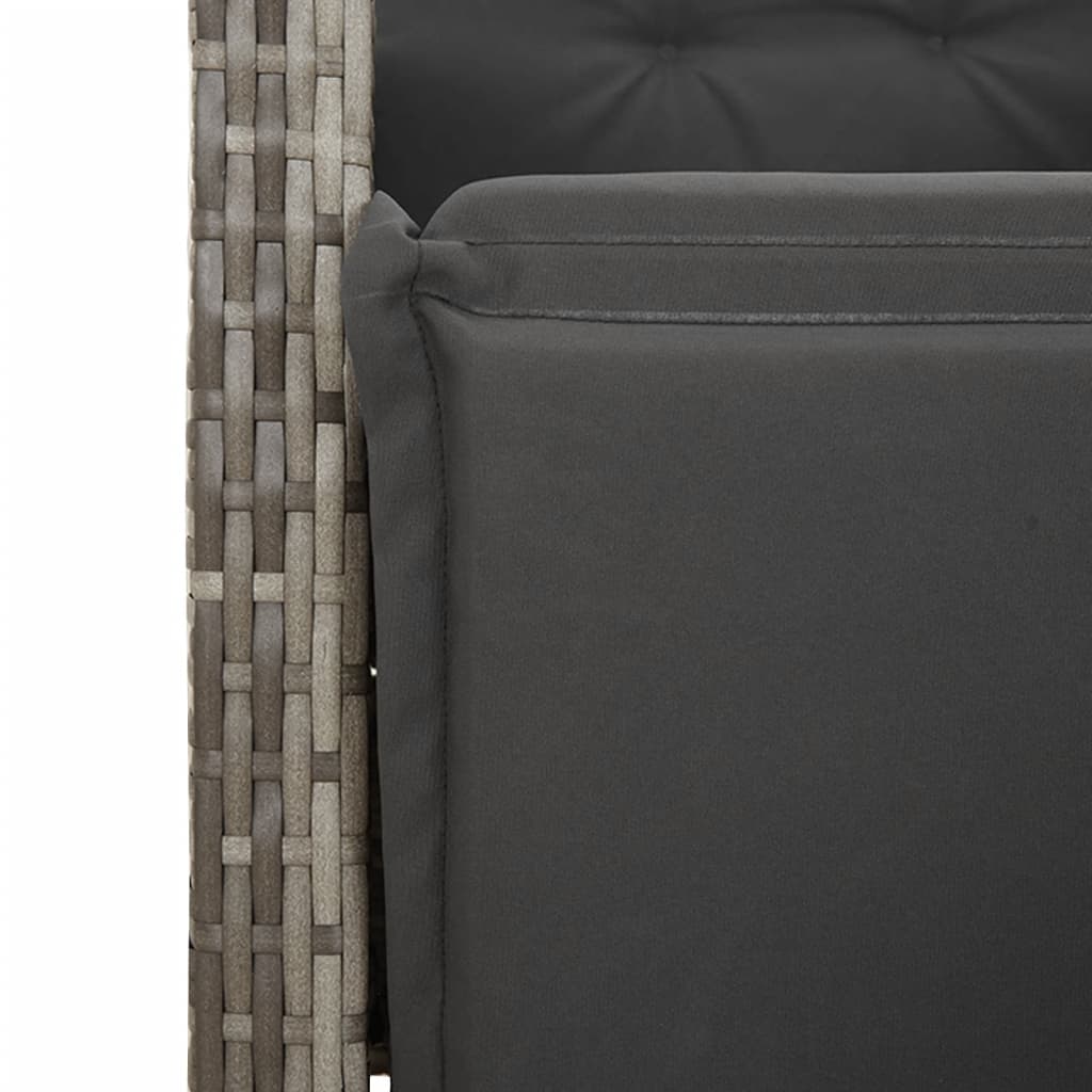 5-Delige Tuinset Met Kussens Poly Rattan Grijs