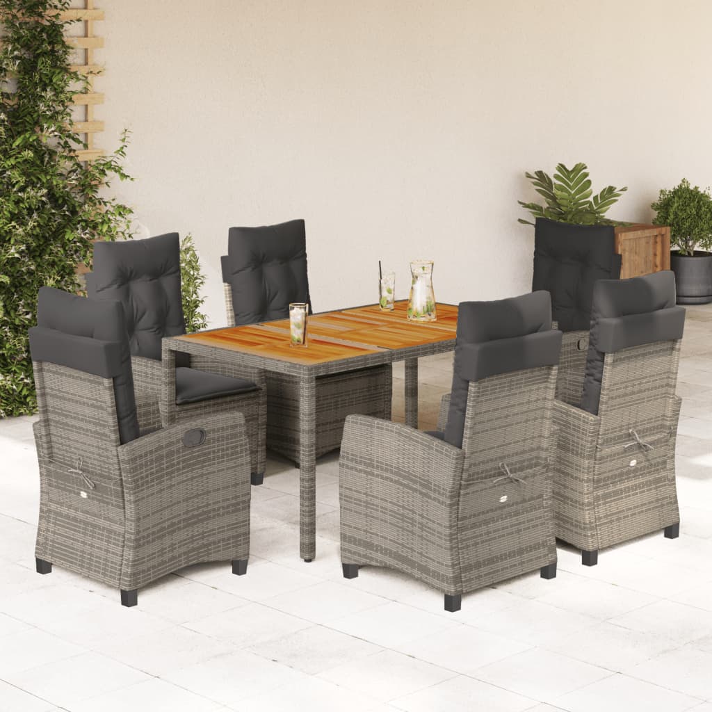 5-Delige Tuinset Met Kussens Poly Rattan Grijs