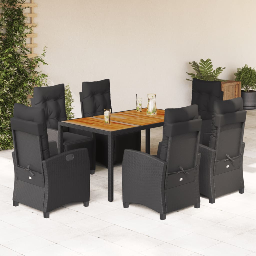 7-Delige Tuinset Met Kussens Poly Rattan