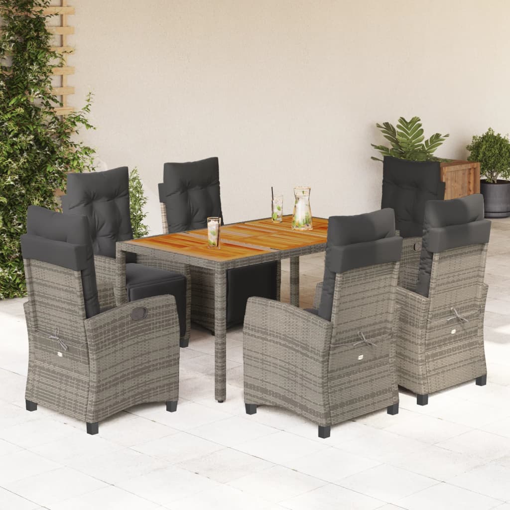 7-Delige Tuinset Met Kussens Poly Rattan