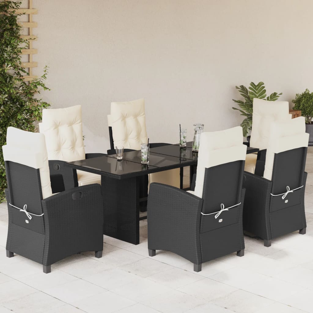 7-Delige Tuinset Met Kussens Poly Rattan