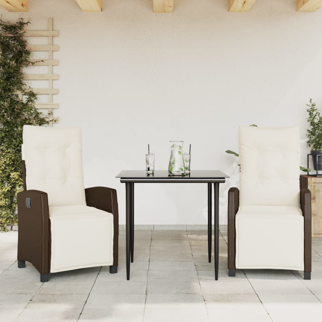 5-Delige Tuinset Met Kussens Poly Rattan Bruin