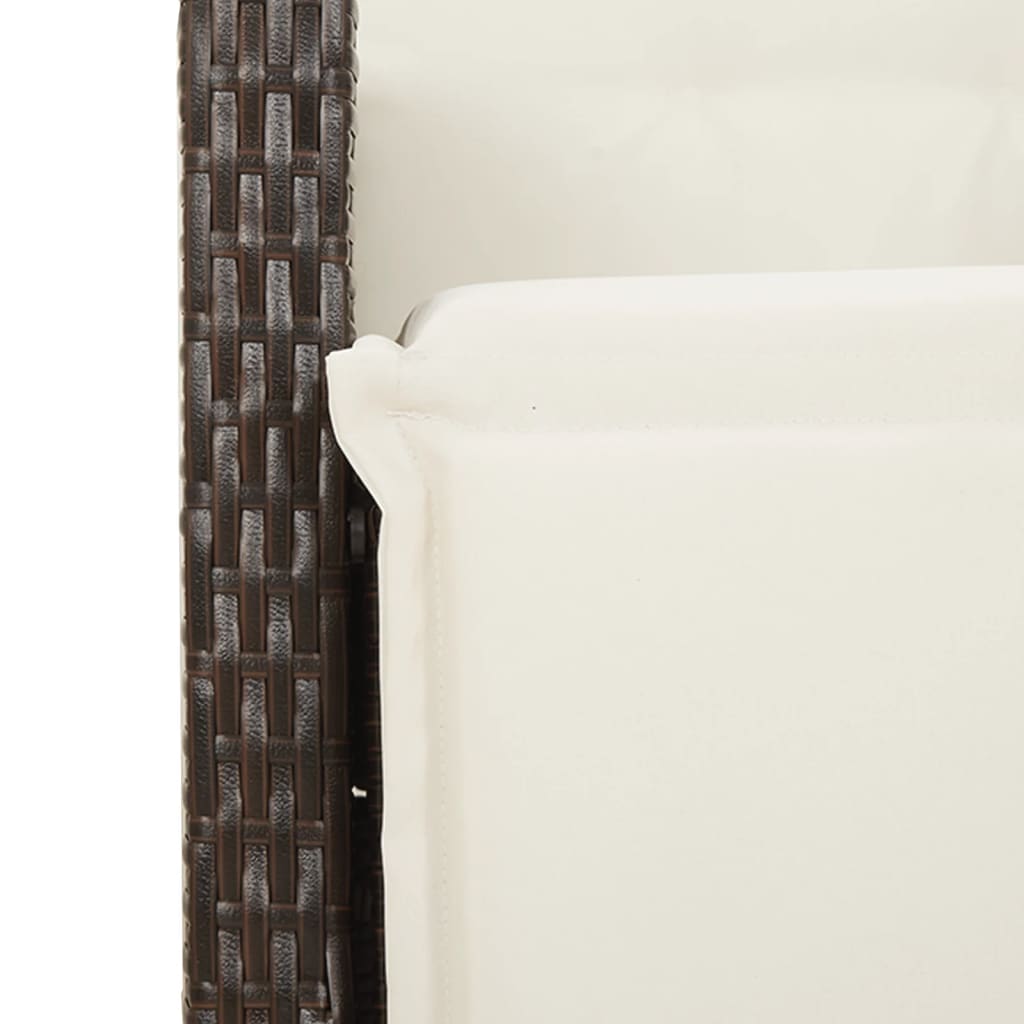 5-Delige Tuinset Met Kussens Poly Rattan Bruin