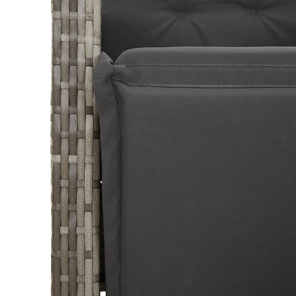 5-Delige Tuinset Met Kussens Poly Rattan Grijs