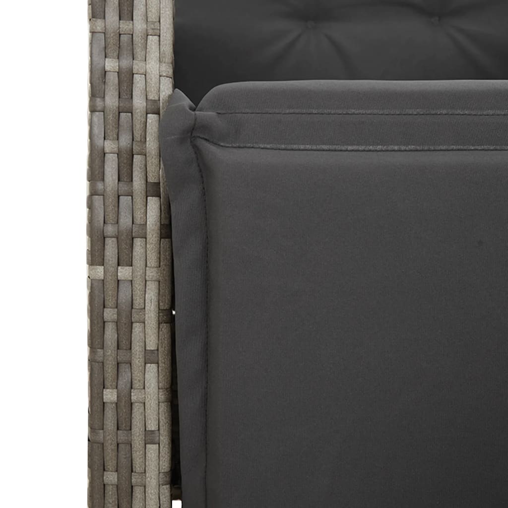 5-Delige Tuinset Met Kussens Poly Rattan Grijs