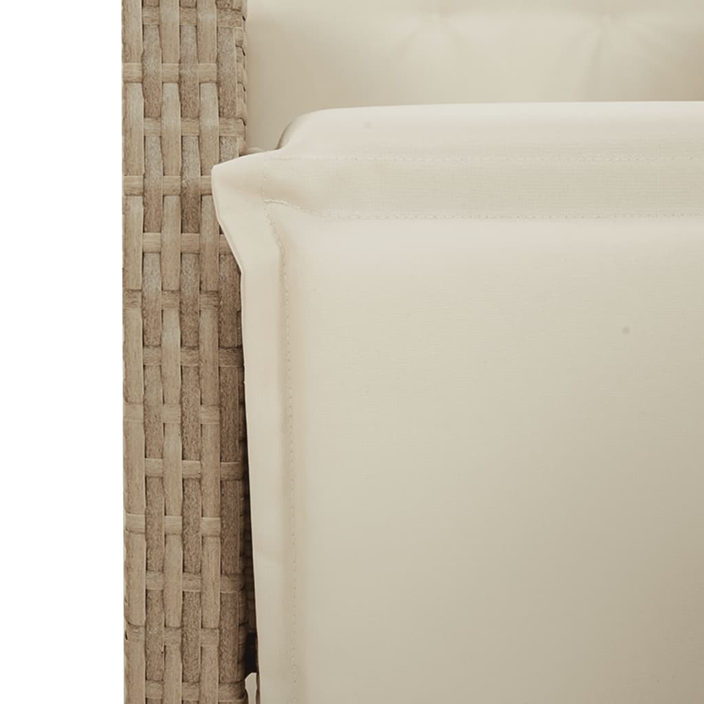 5-Delige Tuinset Met Kussens Poly Rattan Beige