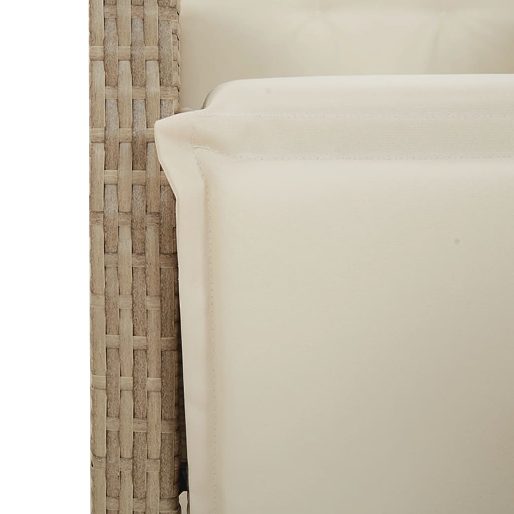 5-Delige Tuinset Met Kussens Poly Rattan Beige