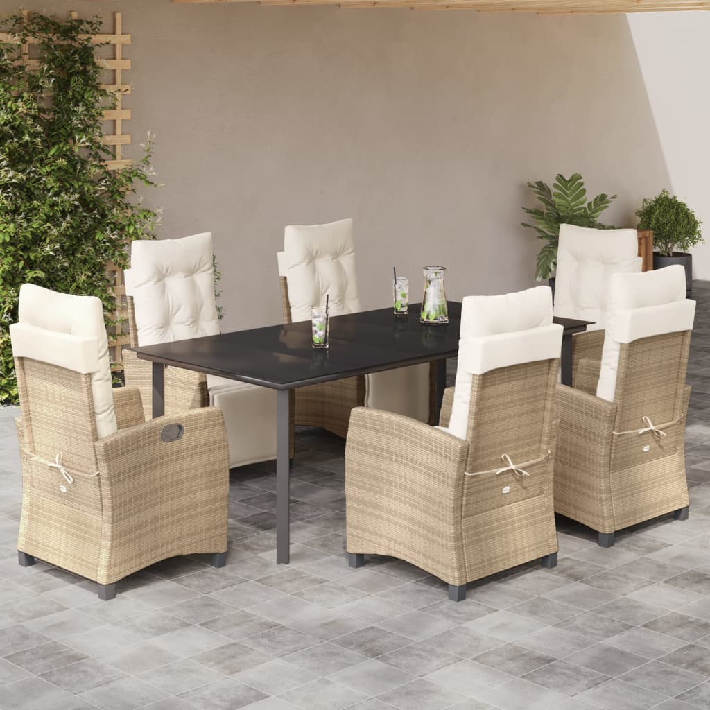 5-Delige Tuinset Met Kussens Poly Rattan Beige