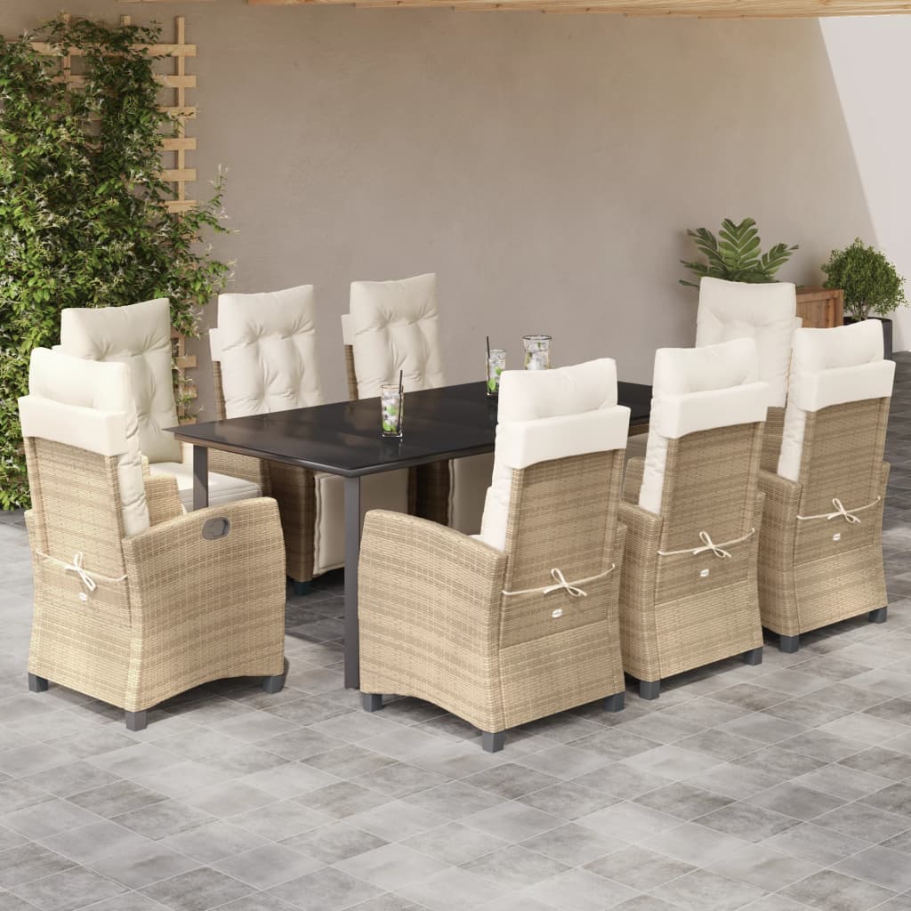 5-Delige Tuinset Met Kussens Poly Rattan Beige