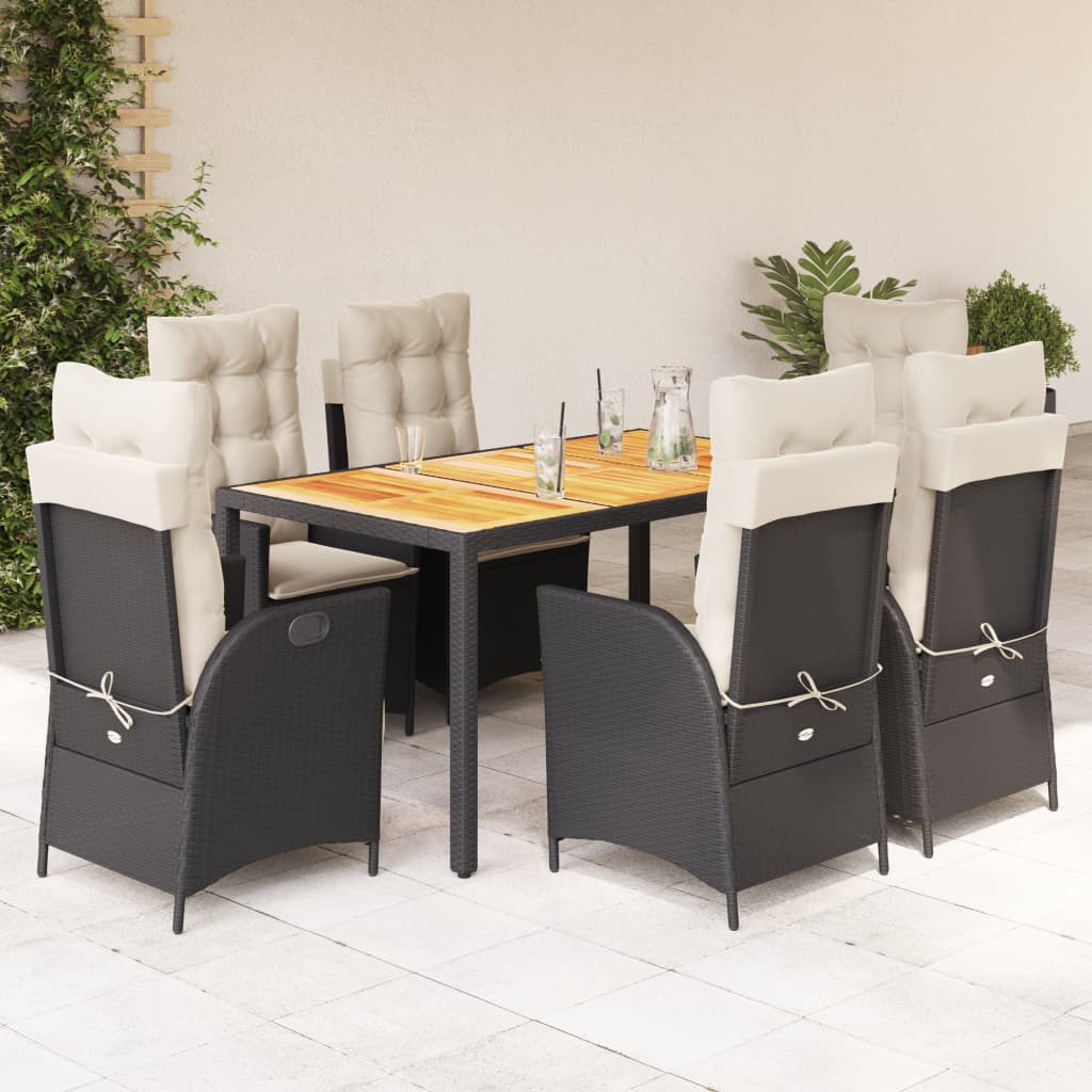 5-Delige Tuinset Met Kussens Poly Rattan Zwart