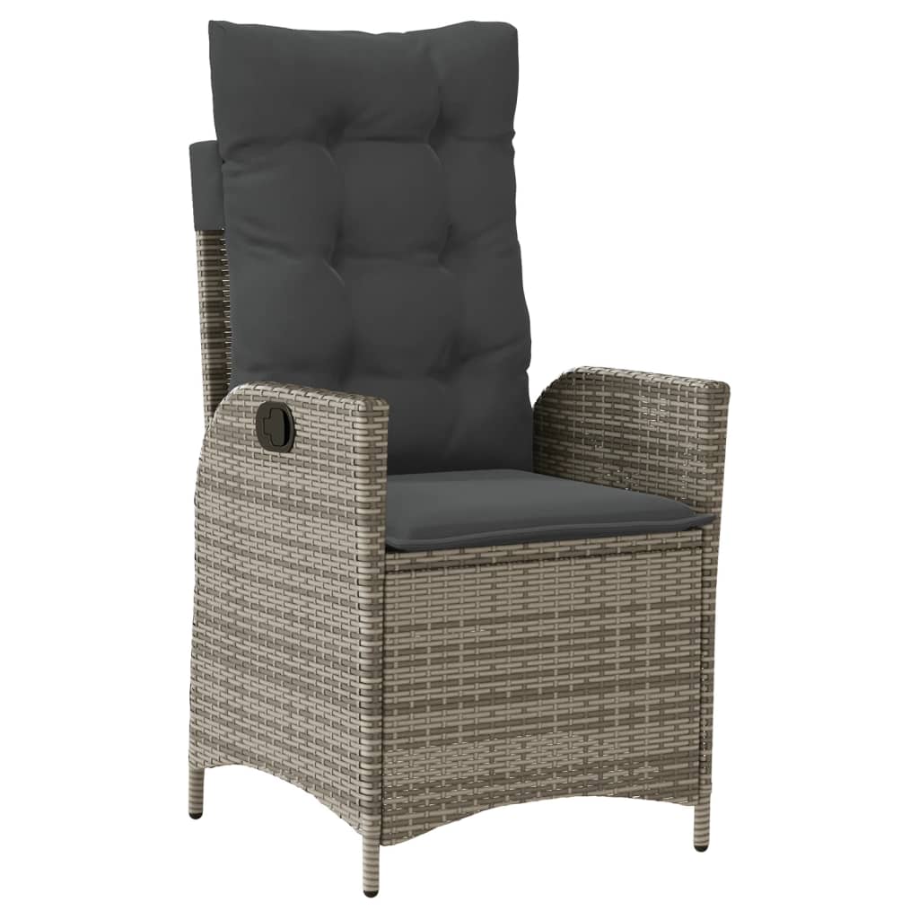 5-Delige Tuinset Met Kussens Poly Rattan Grijs