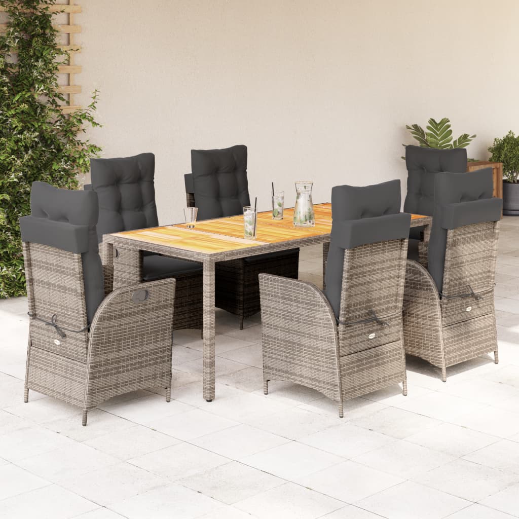 5-Delige Tuinset Met Kussens Poly Rattan Grijs