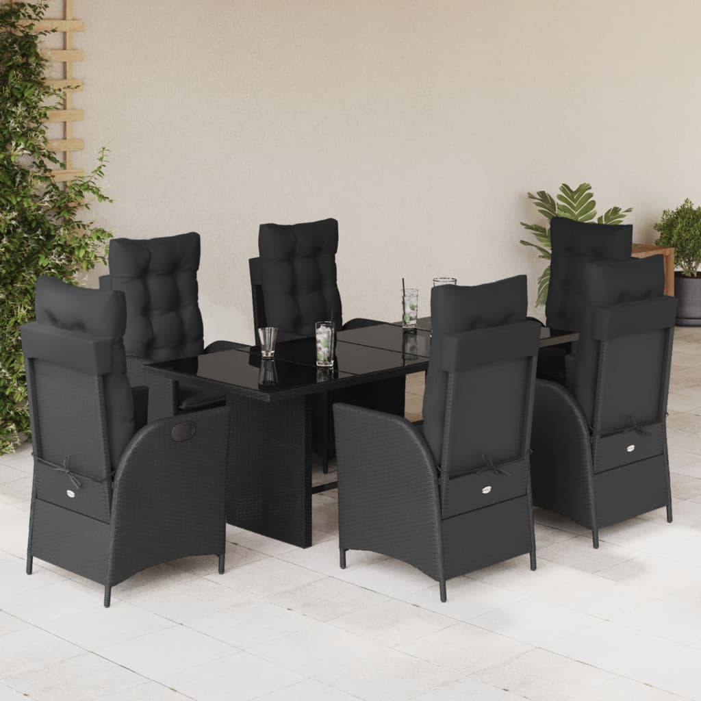 7-Delige Tuinset Met Kussens Poly Rattan