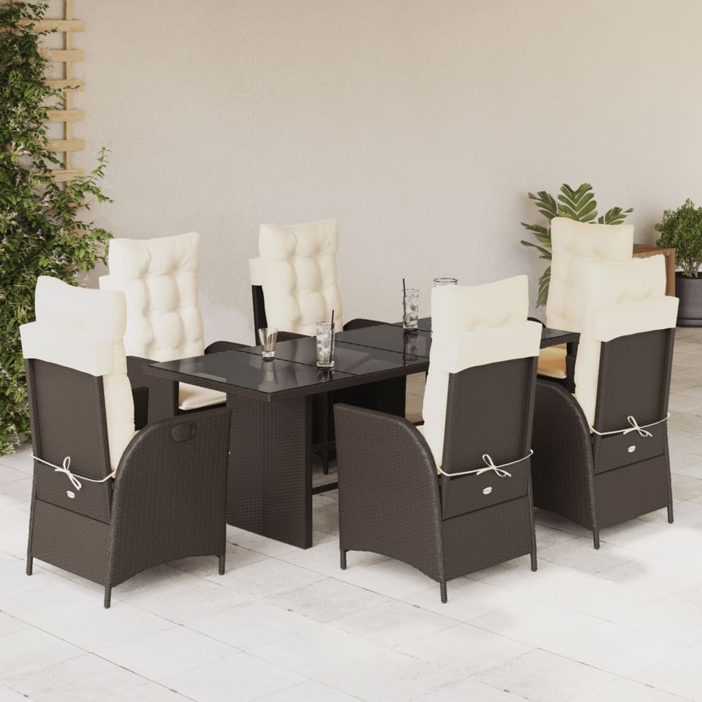 7-Delige Tuinset Met Kussens Poly Rattan