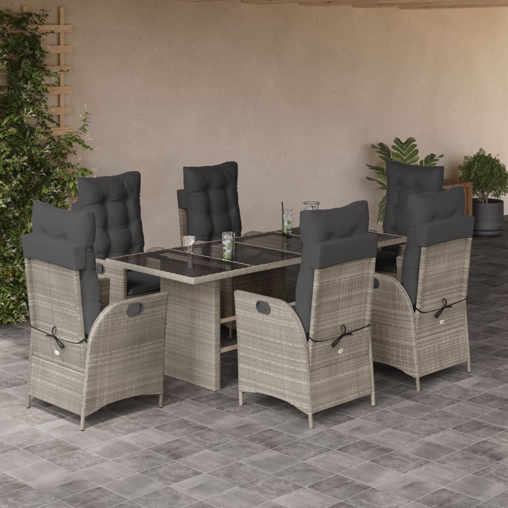 7-Delige Tuinset Met Kussens Poly Rattan