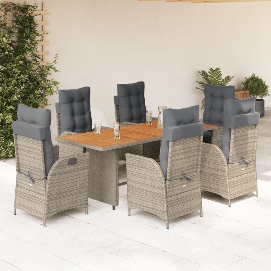 7-Delige Tuinset Met Kussens Poly Rattan