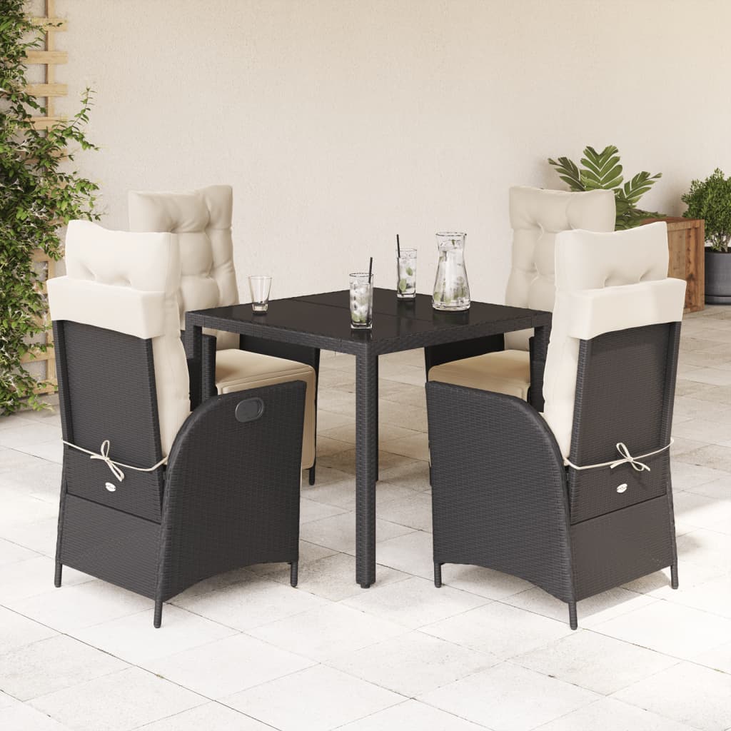 5-Delige Tuinset Met Kussens Poly Rattan