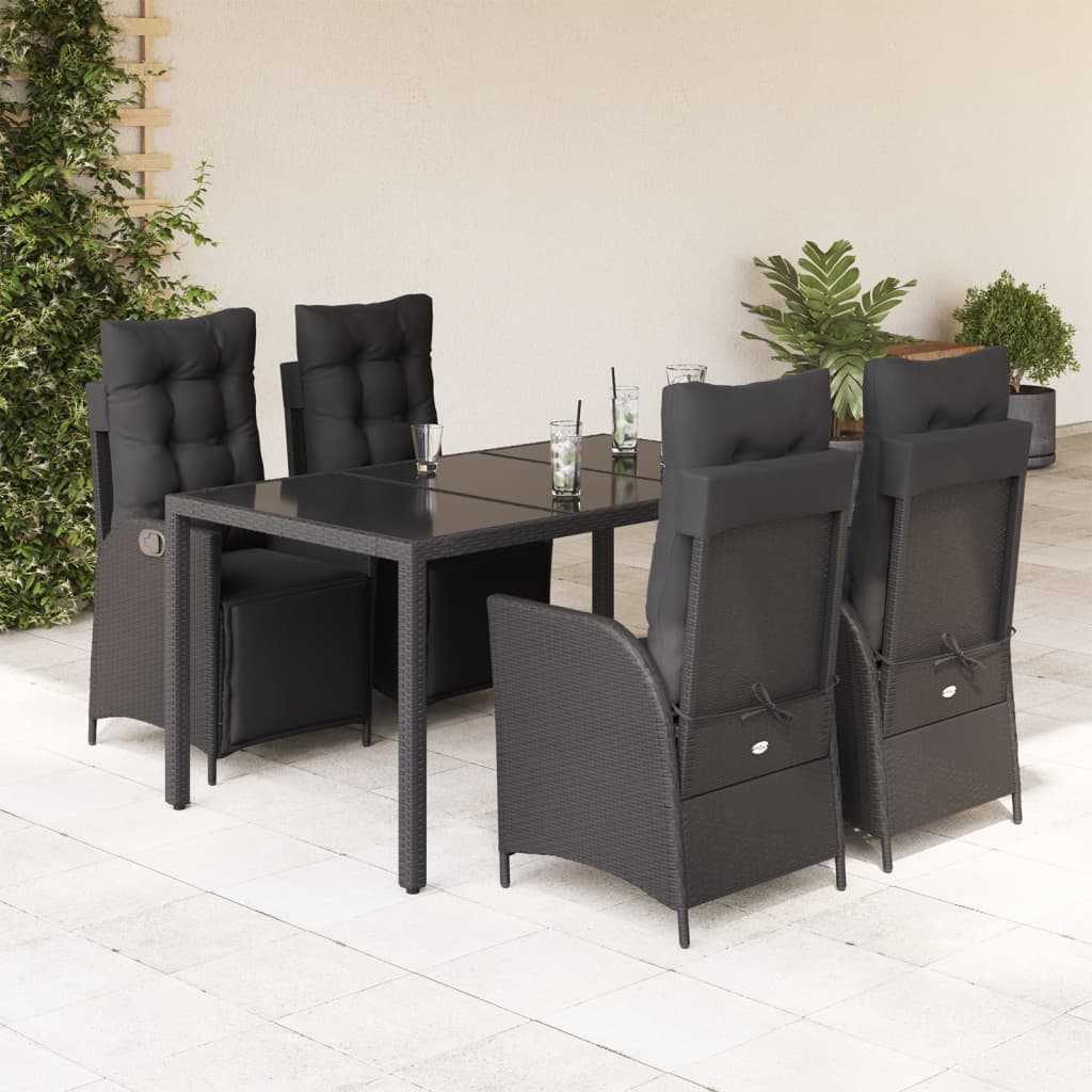 5-Delige Tuinset Met Kussens Poly Rattan