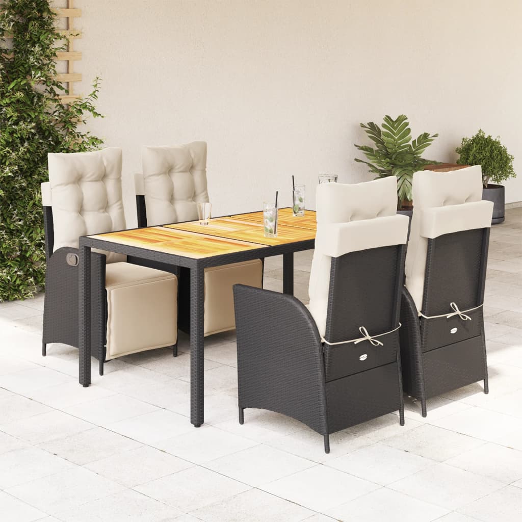 5-Delige Tuinset Met Kussens Poly Rattan