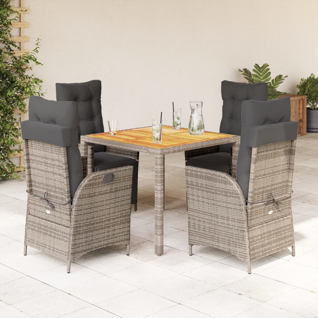 5-Delige Tuinset Met Kussens Poly Rattan