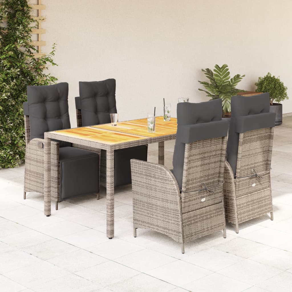 5-Delige Tuinset Met Kussens Poly Rattan