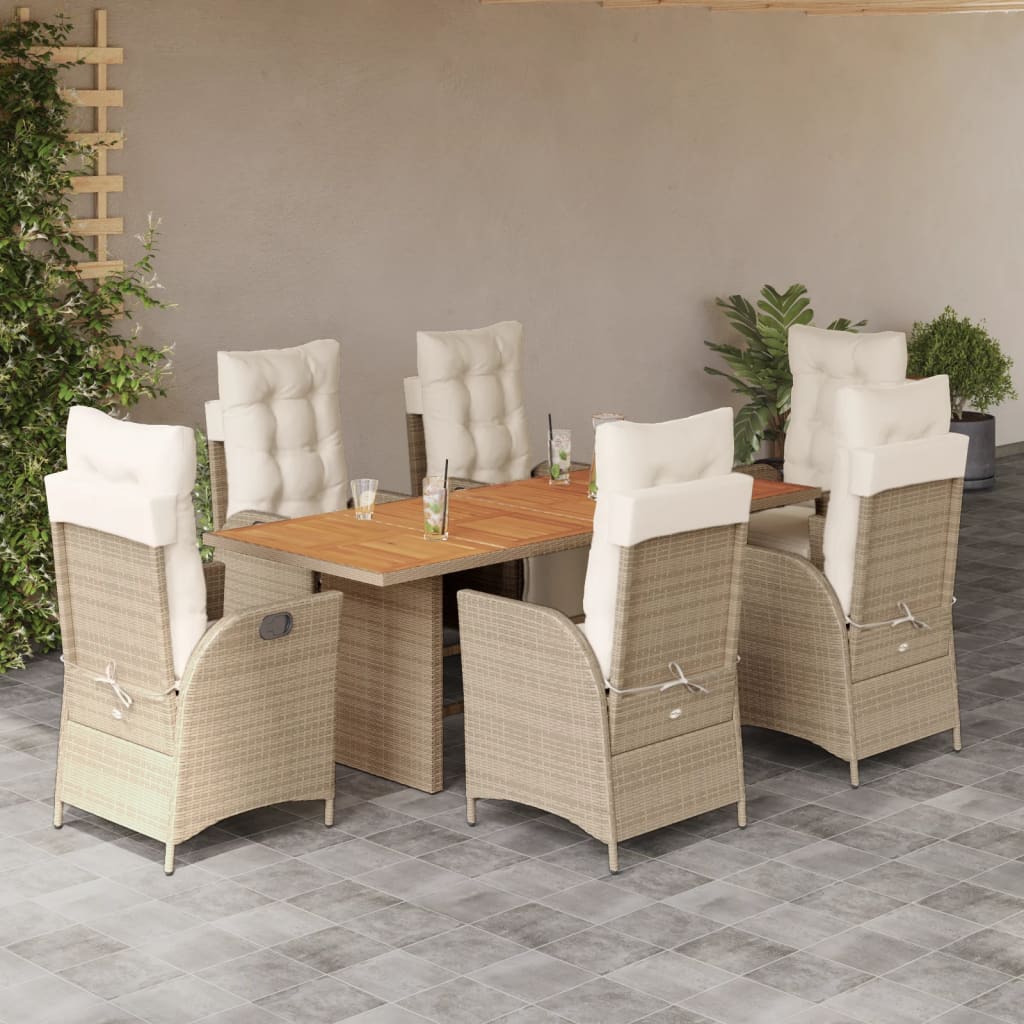 9-Delige Tuinset Met Kussens Poly Rattan
