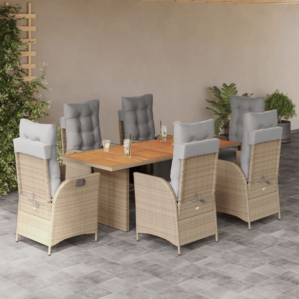 9-Delige Tuinset Met Kussens Poly Rattan