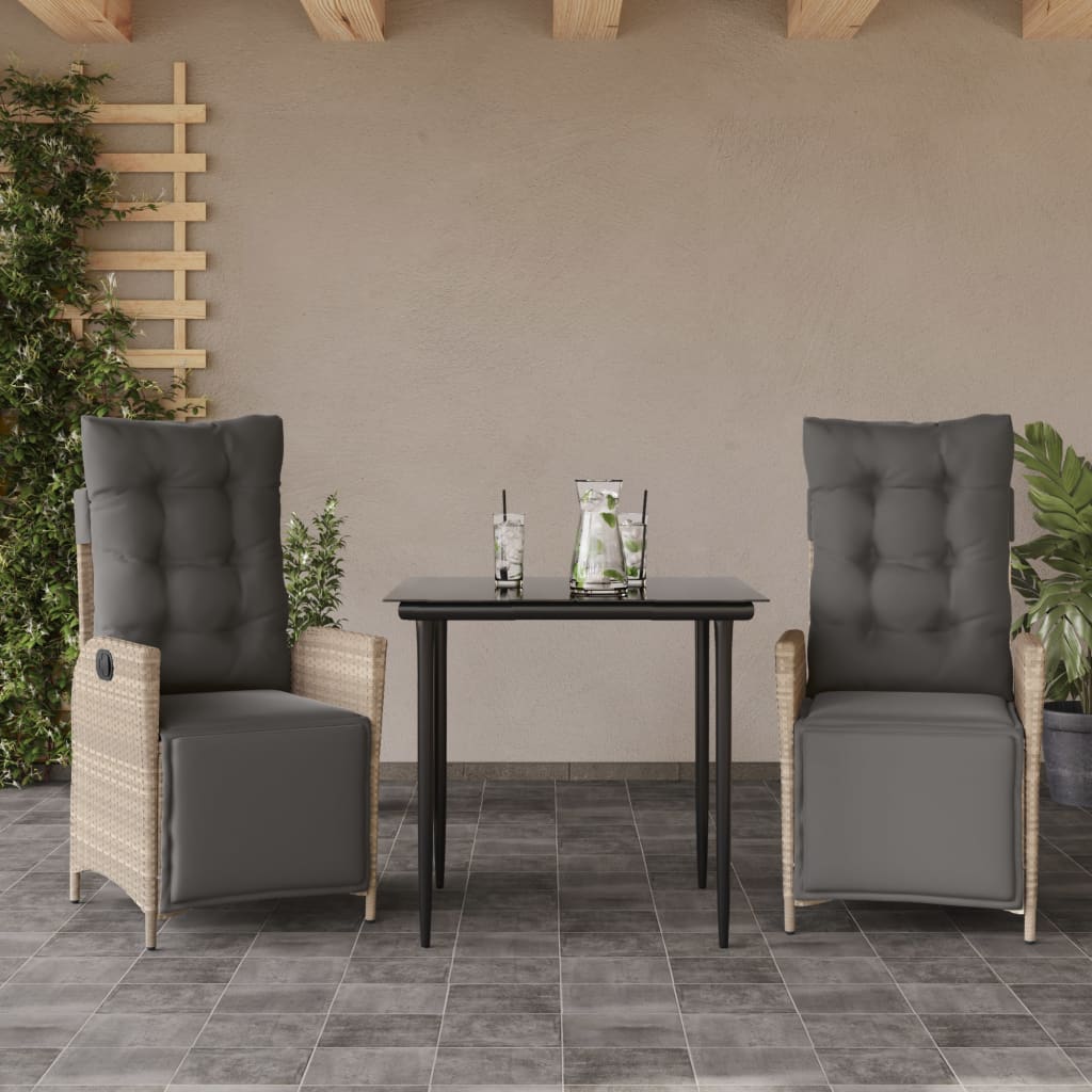 7-Delige Tuinset Met Kussens Poly Rattan Grijs