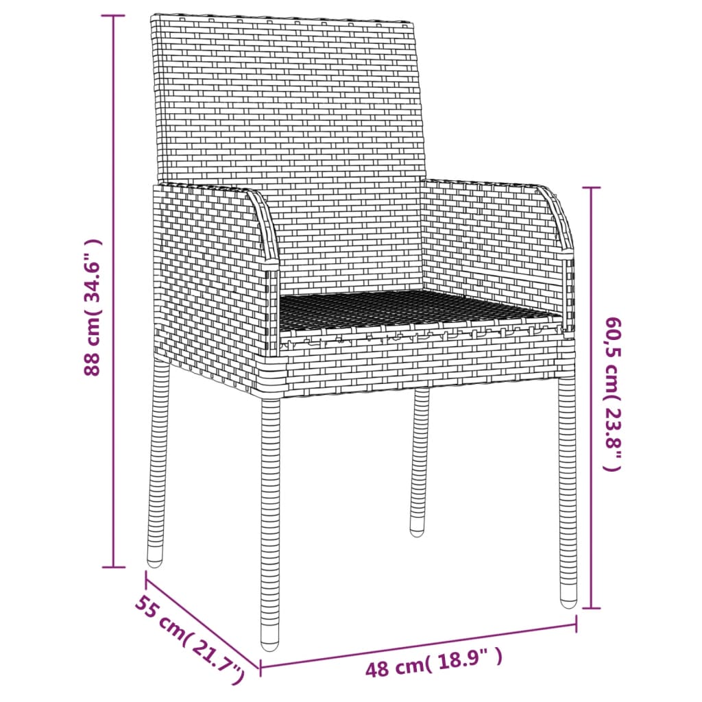 7-Delige Tuinset Met Kussens Poly Rattan