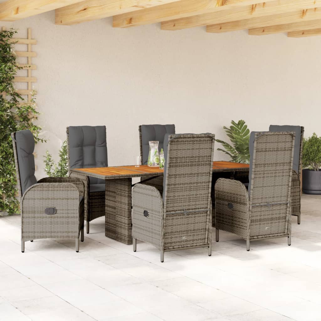 7-Delige Tuinset Met Kussens Poly Rattan